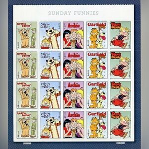 Sunday Funnies Postage Stamps Sheet